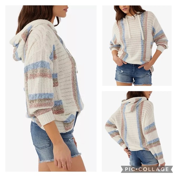 O’Neill Bethany Hooded Pull Over Sweater Beach Swim Cover Women’s size XS - Picture 1 of 7